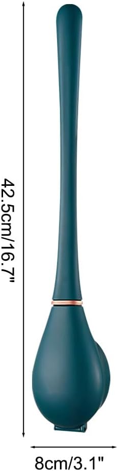 Silicone Toilet Brush & Holder Set, Deep Cleaning Wall Mounted Toilet Cleaner with Base & Adhesive Sticker for Home Bathroom