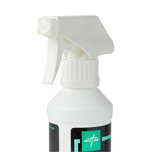 Medline Skintegrity Wound Cleanser (pack of 6), 16 ounce Spray Bottle, for wound cleaning, debridement, removing protein, pressure injuries, infected wounds, spray can be adjusted from mist to stream