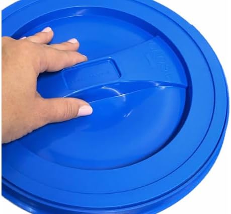 House Naturals 2 Gallon Food Grade - BPA Free Made in USA Buckets Lime Color pails with Screw On Gasket Lids (5, Lime - Blue lids)
