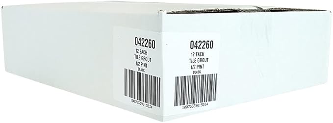 Red Devil 042260 Pre-Mixed Tile Grout - Professional Quality, Excellent Adhesion, Ideal for Wall & Floor Use - 1/2 Pint, Black, Pack of 12, Made in USA
