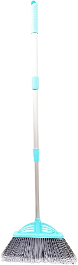 Xifando Three-Section Telescopic Aluminum Alloy Rod Long-Handled Broom (Light Blue)