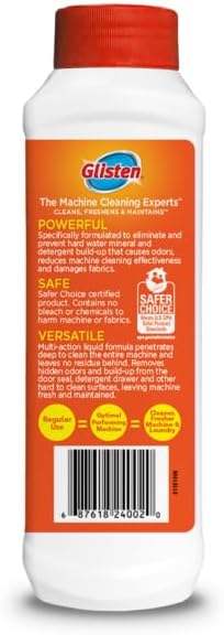 Glisten Washer Magic Washing Machine Cleaner and Deodorizer, 12 Fl. Oz. Bottle, 12fl