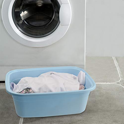 3-Pack 16 Quart Large Plastic Wash Basin, Rectangle Dish Pan, Blue