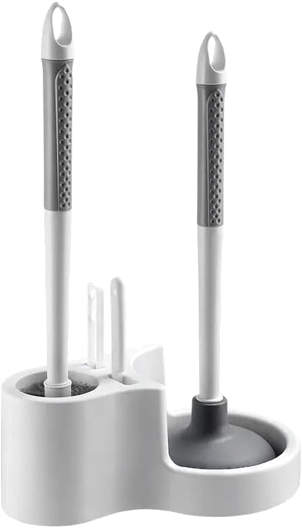 Toilet Plunger Bowl Brush 4 in 1 Combo with Holder Keep Your Bathroom Spotless with Our Toilet Bowl Brush (Set of 1) Number of Item 4