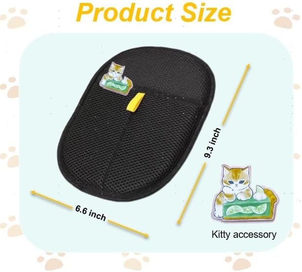 2 Packs Pet Hair Removal Tool for Cats & Dogs with Funny Cat Pins, 2025 Newly Reusable and Easy Cleaning Hair Remover, Electrostatic Pet Hair Remover for Laundry, Couch, Carpet, Car Seat