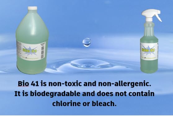 Bio 41 Odor Eliminator, Molecular Technology Since 2005 - Commercial, Industrial, Strong Pet & Urine Odor Remover, Trash Can Deodorizer 32 Oz Sprayer