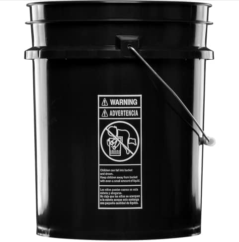 House Naturals 5 Gallon Black Food Grade BPA Free Bucket Pail with Screw On Air Tight lid (Pack of 3)