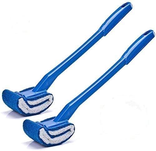 Toilet Brush Bowl Brush - Scratch-Free Curved Good Grip Easy to Use Deep Cleaning No Scratching, Anti-Splashing Easy to Store (2pc Blue)