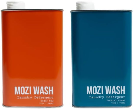 BUNDLE: Central Coast + Sugar Dew Laundry Detergent Liquid, 100+ Loads, Concentrated, Plant Based, Cruelty & Dye Free, Phosphate & Paraben Free, 2 Pack - 32 oz Recyclable Bottles