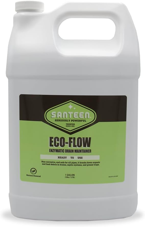 Santeen ECO-FLOW Drain Maintainer, 2-Pack, 1 Gallon Jugs, Professional Enzyme Formula