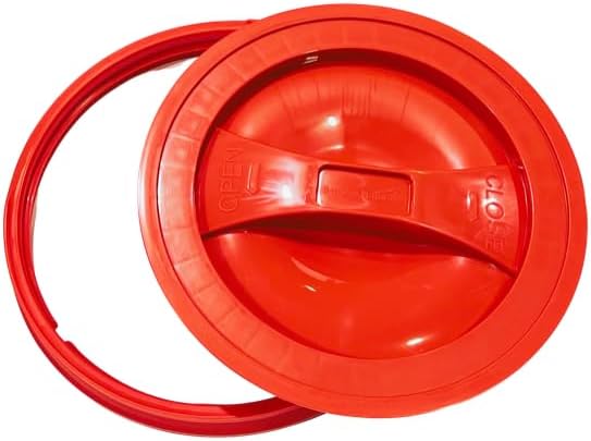 House Naturals 2 Gallon Food Grade - BPA Free Made in USA Buckets Lime Color pails with Screw On Gasket Lids (3, Lime - Red lids)