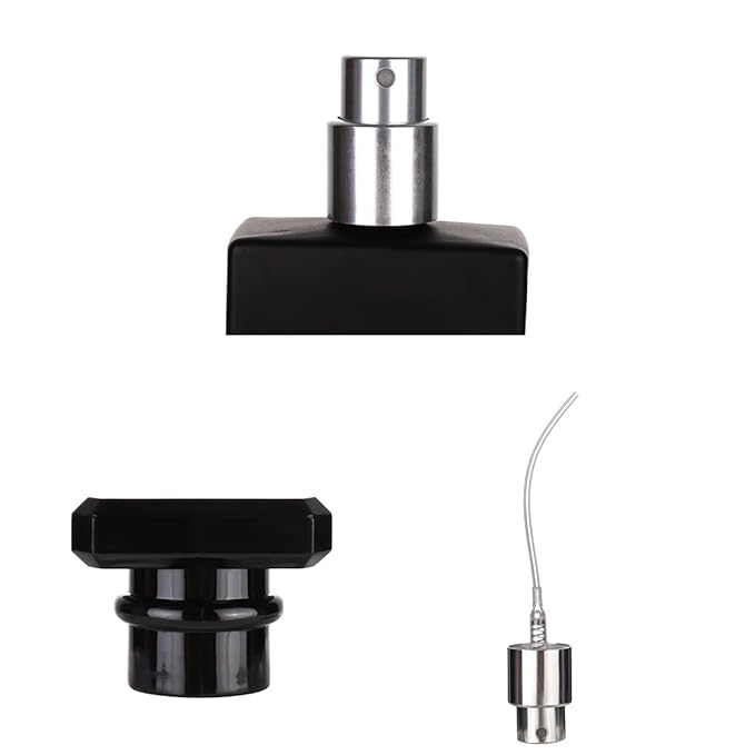 6 Pack 30ml / 1 Oz Black Assorted Refillable Perfume Bottle, Portable Square Empty Glass Perfume Atomizer Bottle Spray Applicator with 4 kinds of perfume dispenser(6 Pack 30ml / 1.01 oz. Black )