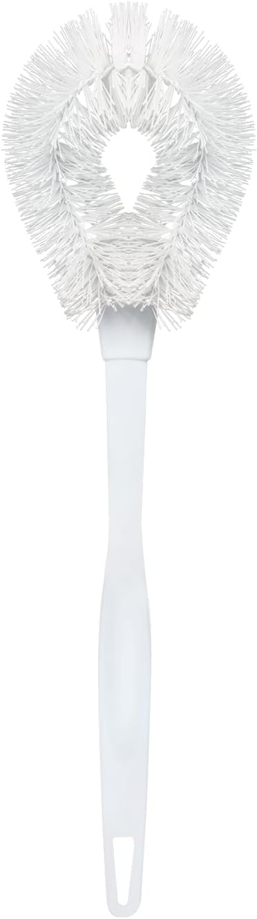 LOLA Toilet Bowl Brush w/Curved Head, Coated Wire, Durable Poly Bristles, Reaches Under Toilet Bowl Rim, 1 Pack