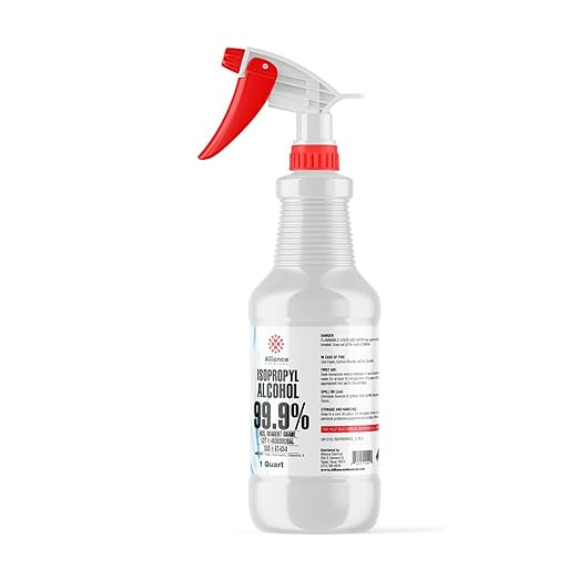 Isopropyl Alcohol 99.9% - ACS Reagent Grade - 1 Quart Spray Bottle (32 Fl Oz) - Ultra High Purity Lab Grade Solvent - Rubbing Alcohol for Medical, Lab Equipment & Electronics - Made in The USA