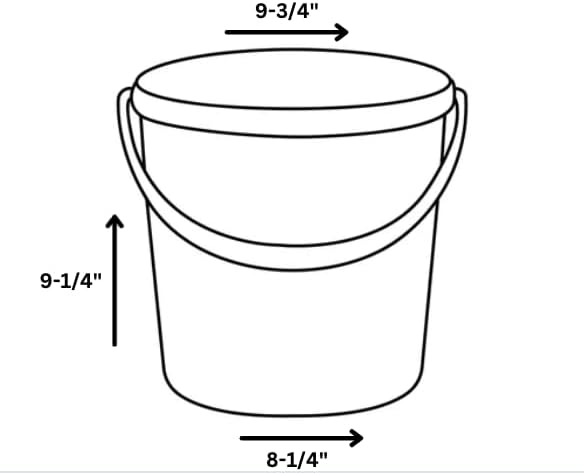 House Naturals 2 Gallon Purple Food Grade BPA Free Made in USA Bucket with Screw On Lid - Pack of 3 (Purple,Gray,Black, Orange lids)