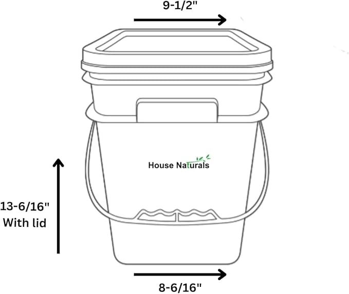 House Naturals 4 Gallon Square Food Grade Bucket Pail with Plastic Handles and Lid (Pack of 3) Made in USA containers (Purple)