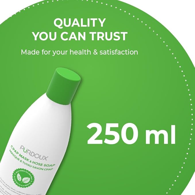 Purdoux CPAP Mask & Hose Soap Unscented(Pack of 3 Bottles, 250ML / 8.4OZ Green Tea-Mint)-CPAP Supplies, CPAP Accessories, CPAP Soap Cleaner for CPAP Machine