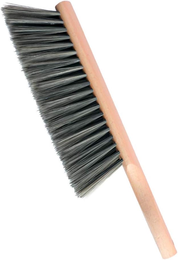 Hand Brush Soft Bristles Wooden Handle Small Hand Sweeper Brush 14 Inch Long (Gray)