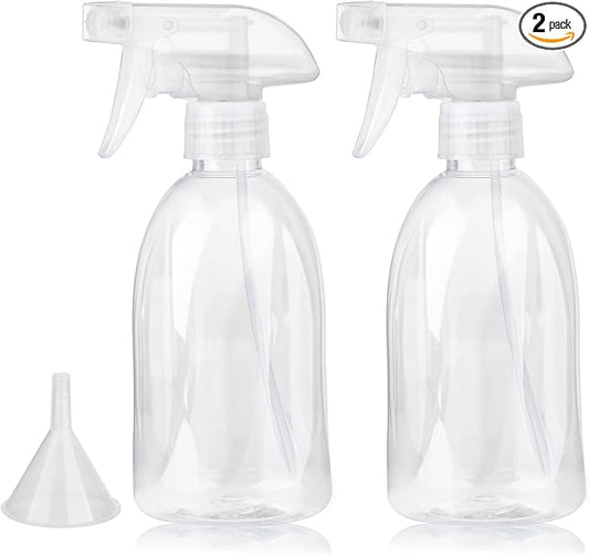 Bynccea Empty Clear Plastic Spray Bottles 13.5oz/400ml Adjustable Nozzle Mist/Stream Water Spray Bottle Heavy Duty Spraying Bottles Plant Mister Spray Bottle for Cleaning Solutions, Plants, Hair
