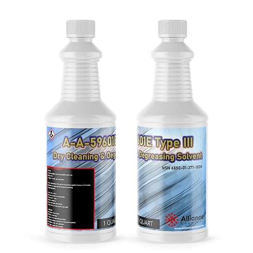 Alliance Chemical A-A-59601E Type III Degreasing & Drycleaning Solvent - 2 Quart Bottles