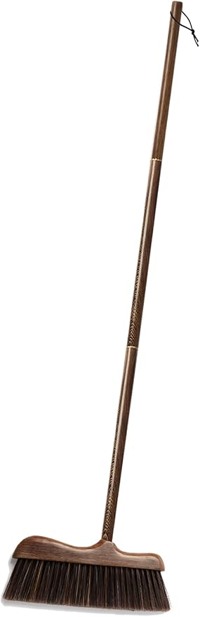 Xifando Wood Angle Broom – 44.8” Wooden Handle Compact Brooms for Indoor Kitchen – Soft PP Bristles, Durable Sweeping Broom