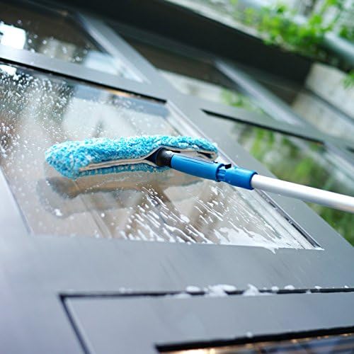 Unger Professional 14” Performance Grip Window Cleaner Scrubber, Gently Clean Mirror and Glass Surfaces Without Scratching, Reusable Microfiber Sleeve, Effective Cleaning Supplies