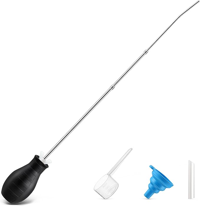 1 Pcs Diatomaceous Earth Powder Duster, Longer 9" to 22" Retractable Garden Powder Applicator Dispenser, 8 oz Bulb Duster Sprayer Insect Duster for Home Powder Organic Gardening Agricultural Supply