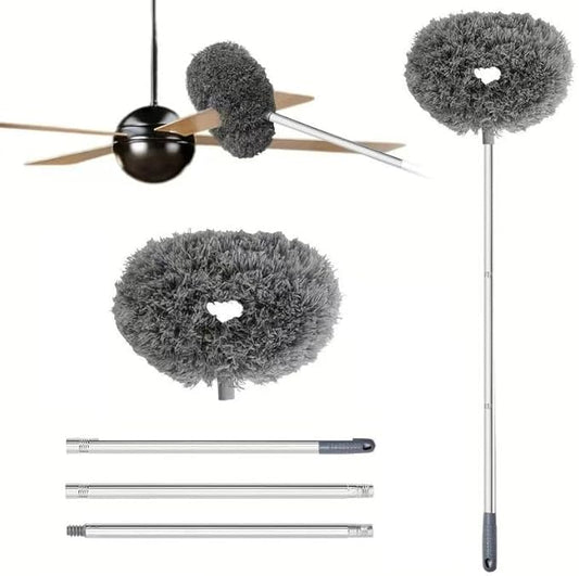 MLHpeak Ceiling Fan Cleaner Duster, Adjustable and Removable Fan Blade Cleaner from 18 to 62 Inches for Cleaning Walls Bookshelves Furniture Door Window Top (Gray)