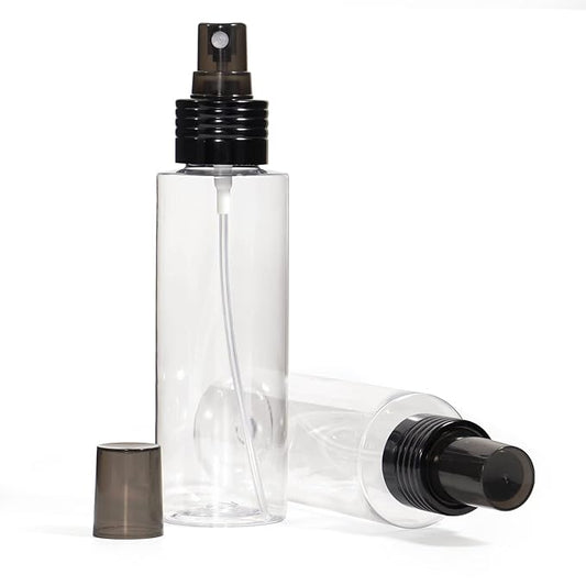 Yebeauty Empty Spray Bottles for Essential Oils, 4oz Refillable Clear Plastic Misting Spray Bottles Atomizer Fine Mister Spray Bottle for Beauty Products, Cleaning, Pack of 2