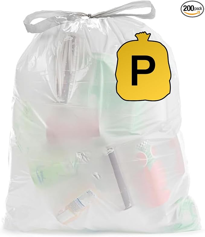 Ultrasac 13 Gallon 1.2 MIL White Drawstring Trash Bags - 23.75" x 32" - Pack of 200 - Fits simplehuman P