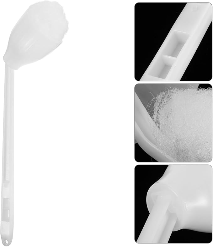 STOBAZA Long Handled Toilet Brush with Soft Silicone Bristles for Deep Cleaning Under Rim and Toilet Bowl Bathroom Accessory 15.35 Inch