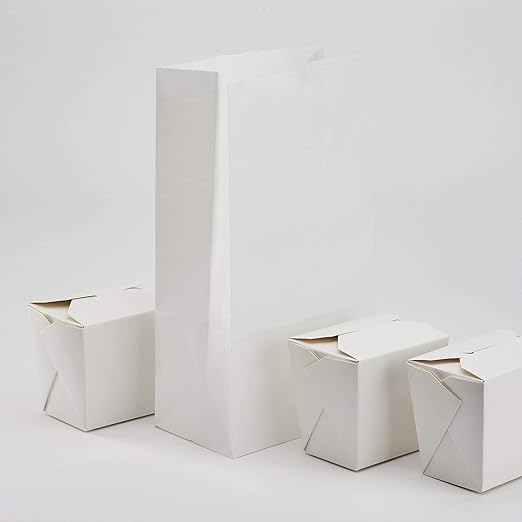 Karat 6lb Paper Lunch Bags - White, 2,000 Count - Versatile Paper Lunch Bags for Food or Commodities - Sturdy, Self-Standing, Reusable