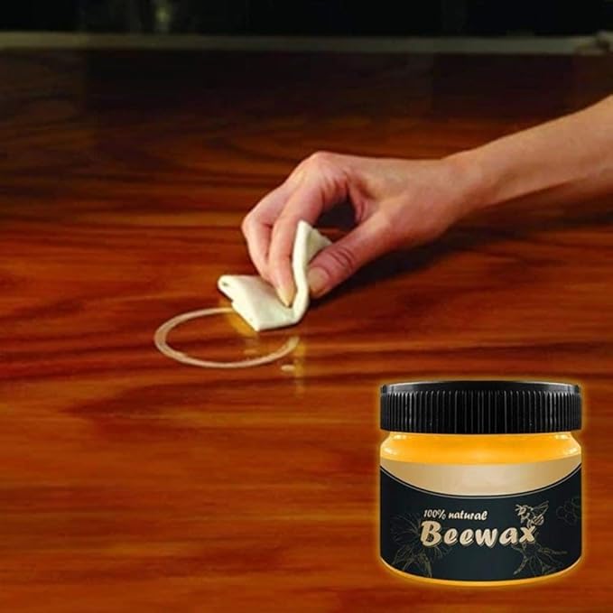 Wood Seasoning Beeswax,Beeswax Furniture Polish,Natural Traditional Beeswax Polish Wood Furniture Cleaner for Wood Doors,Tables,Chairs and Floors(2 Pack)