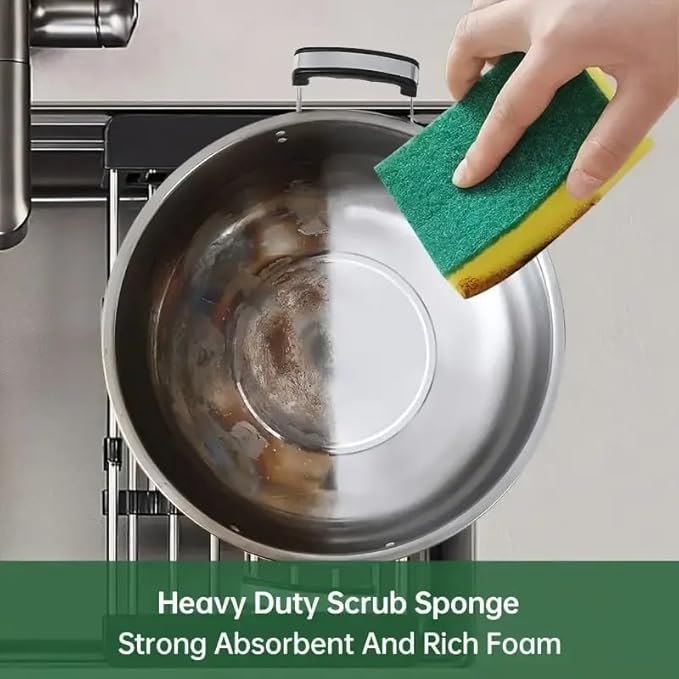 Dish Sponge, Kitchen Sponge, 24 Pack, Scrub Sponges, 7x10 cm, Pads for Dishes, 24 Pack Sponges for Dishes for Use Everyday for Tough Messes dualsided