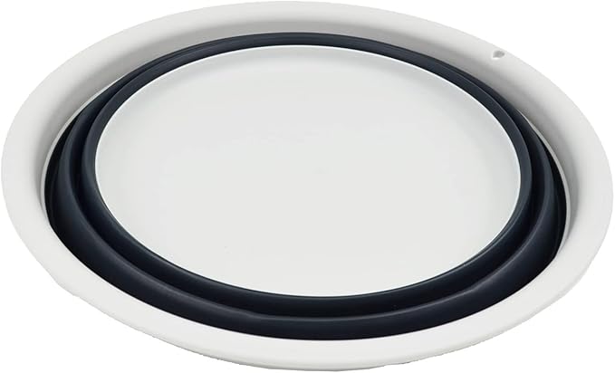 SAMMART 7.5L (1.98 Gallon) Collapsible Tub - Foldable Dish Tub - Portable Washing Basin - Space Saving Plastic Washtub (Grey/Slate Grey)