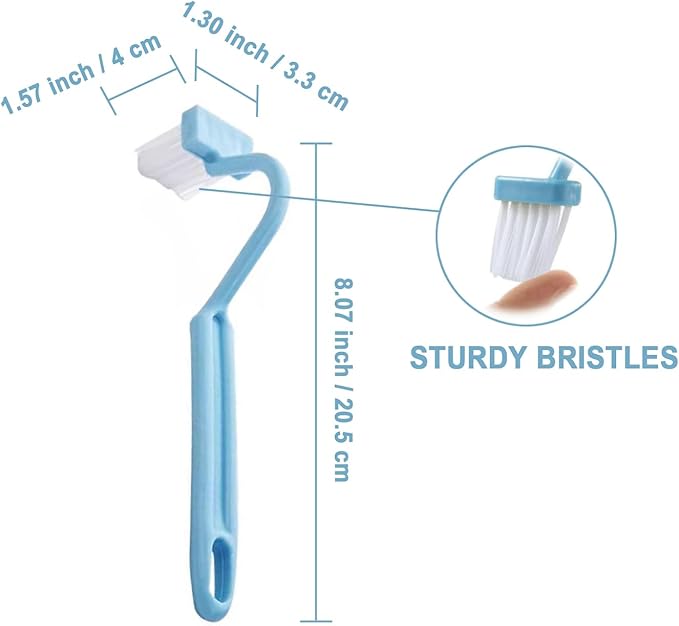 Xemnys Toilet Brush, Deep Cleaner Silicone Toilet Brushes with Long Handle, Toilet Rim Corner Crevice and Tile Grout Groove Gap Cleaning Brush for Home, Bathroom, Shower, Small Spaces
