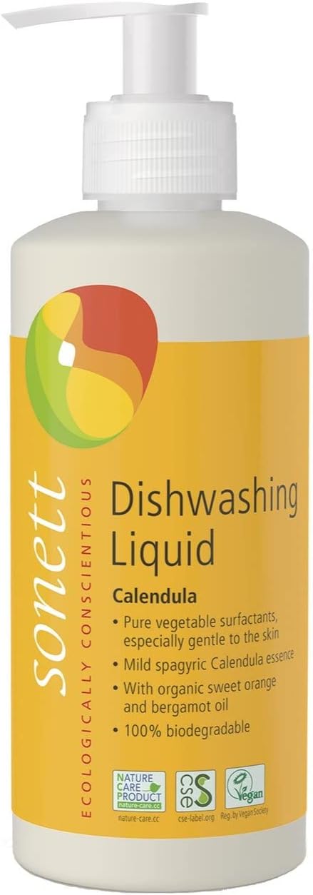 Sonett Organic Dishwashing Liquid Organic 100% Biodegradable (Calendula, 10 Fl.Oz (6 Count))