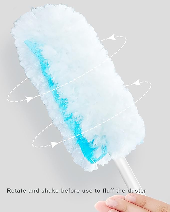 UKEENOR 360 Degree Duster Refills White and Blue Replacement Heads 20 Counts