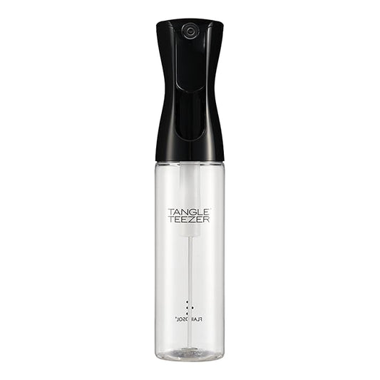 TANGLE TEEZER Fine Mist Continuous Spray Bottle, Reusable and Refillable, for Hair Detangling and Styling, 10.1 oz, Black
