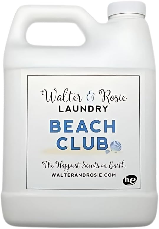 Walter & Rosie Beach Club Luxury Laundry Detergent - Park Inspired Scent with Green Notes & White Jasmine - Highly Fragrant Laundry Detergent - The Happiest Detergent on Earth - 128 Oz