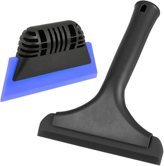Cotonlake Window Tint Tool All-Purpose 6" Silicone Cleaning Squeegee 5 inch Handy Small Rubber Window Squeegee Auto Water Blade for Car Windshield, Window, Mirror, Glass Door,Shower (Black and Blue)