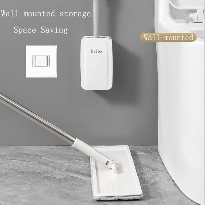 Removable Toilet Brush Set, Soft and Medium Bristles for Cleaning Hygienic Corners, Comes with Suction Cup Seamless Hooks, Black