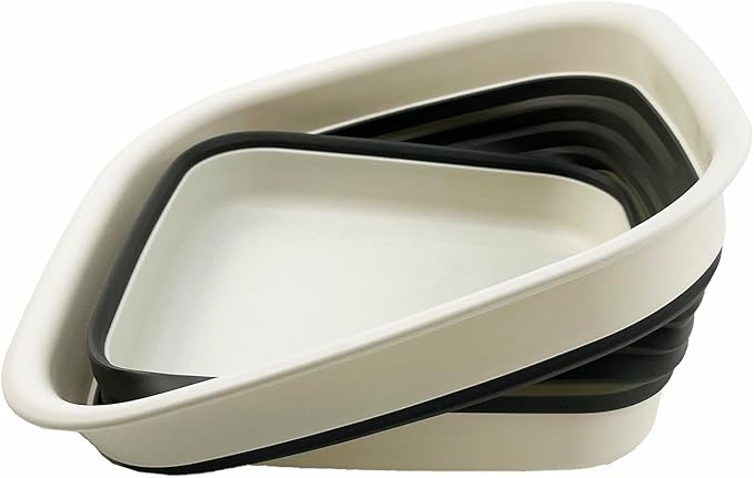 SAMMART 8L (2.1 Gallon) Collapsible Tub - Foldable Dish Tub - Portable Washing Basin - Space Saving Plastic Washtub (Grey/Washed Black)