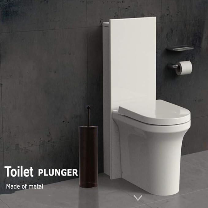Bronze Toilet Plunger with Holder for Bathroom Metal Canister Holder Drip Cup, Heavy Duty, Deep Cleaning,Quick Dry Bronze