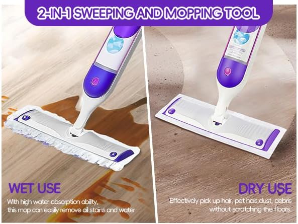 Pure Realm 32 Count Disposable Power mop Refills for Swiffer PowerMop Multi-Surface and PowerMop Wood Mop, Spray Clean Pads Replacement
