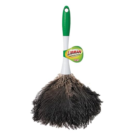 Libman Commercial 239 Handheld Feather Duster, Polypropylene and Sanoprene Handle, 13" Total Length, Green and White Handle (Pack of 6)