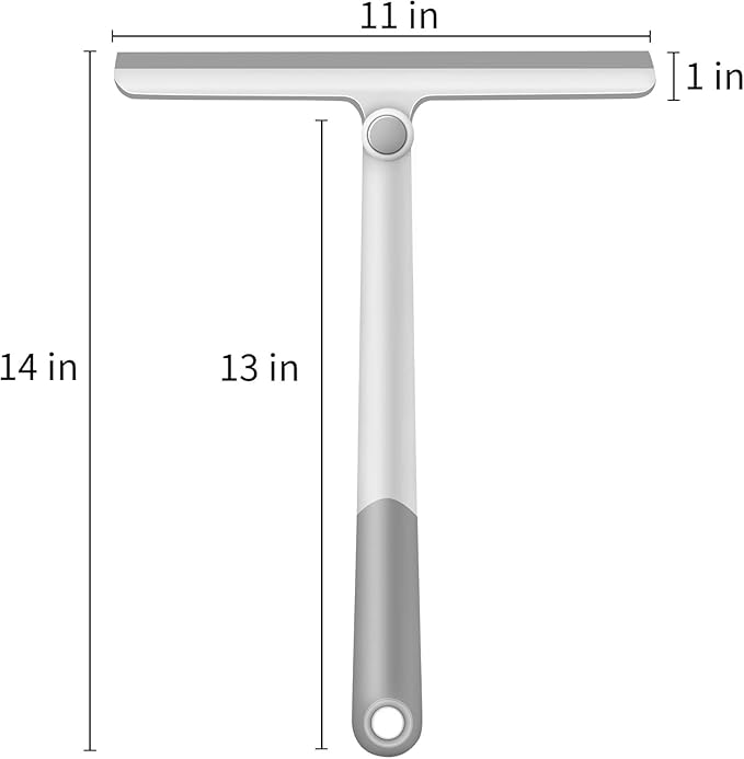 WONDAY Shower Squeegee for Glass Doors Tile and Walls 2 Pack Squiggy Bathroom Windows with 360° Rotation Rubber Blade (Greengrey)
