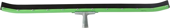 Restaurantware-SQUEEGEE ONLY: Clean Tek Professional 35.83 Inch Curved Floor Squeegee, 1 Broom With Rubber Blade - Handle Sold Separately, Heavy-Duty, Green Steel Wiper For Floor