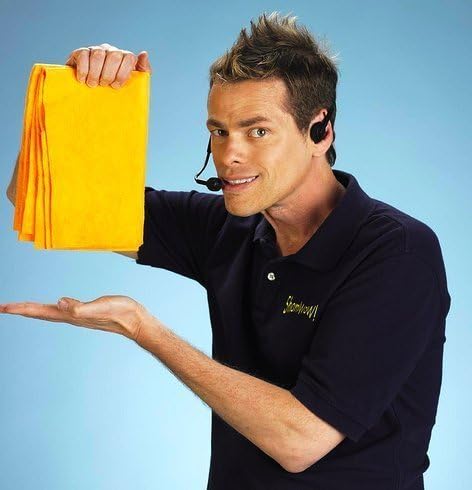 ShamWow Original Super Absorbent Multi-Purpose Cleaning Shammy Chamois Towel Cloth - Holds 10X its Weight in Liquid - Machine Washable - Will Not Scratch (8 Pack: 4 Large Orange & 4 Small Blue).