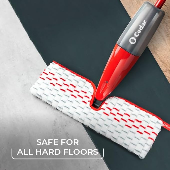 O-Cedar ProMist MAX Spray Mop, PMM with 3 Extra Refills, Red